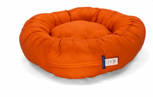 Load image into Gallery viewer, Pet Bed - Ecru Denim/Leopard Fur -Limited Edition
