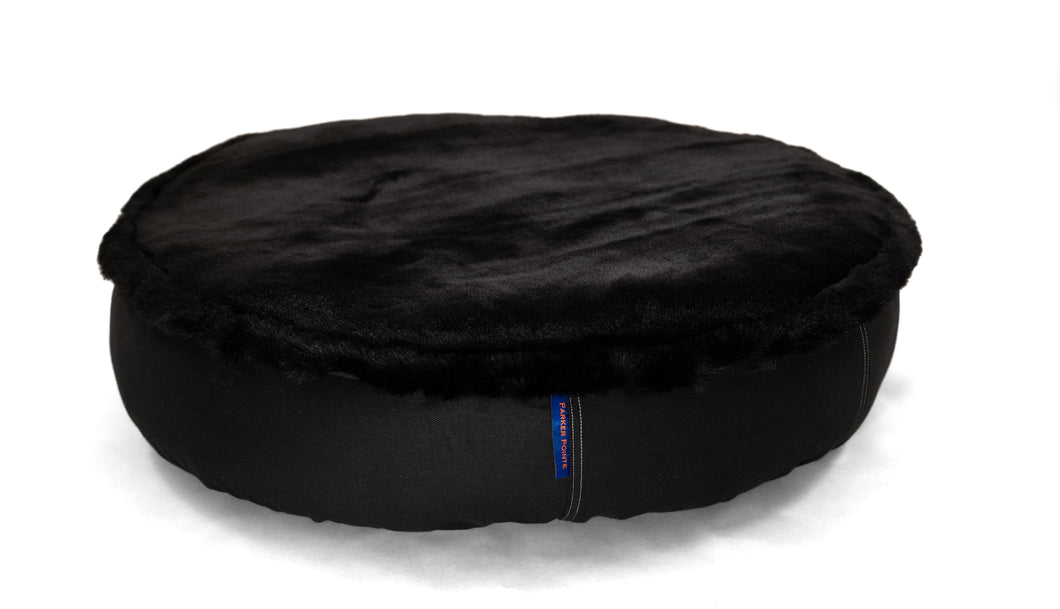 Pet Bed - Black Denim/Black Fur