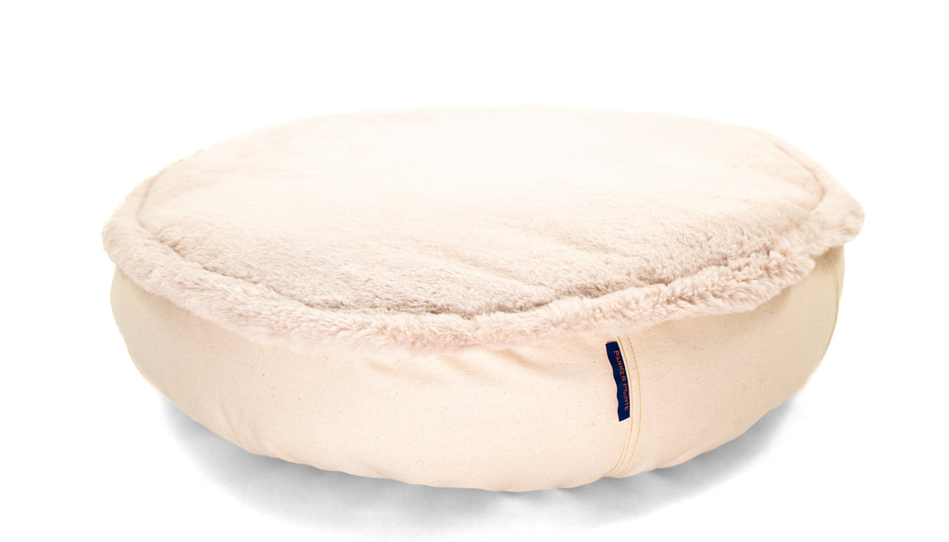 Pet Bed - Beige Denim/Blonde Fur